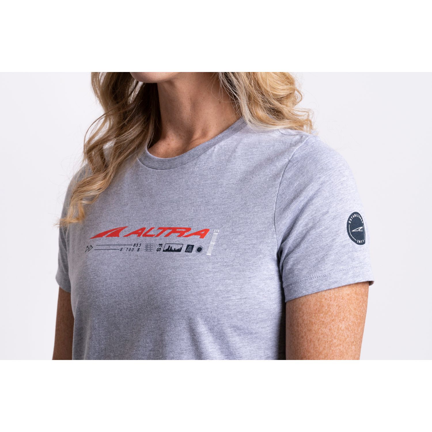 Camiseta Altra Classic Mujer Gris Claro Rojas | Costa Rica-54683099